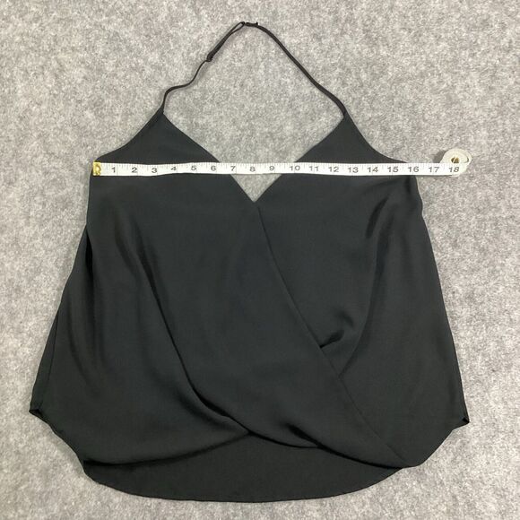 Aqua Black Halter V Neck Tank Blouse Size XS Slip On Camisole - Picture 8 of 8